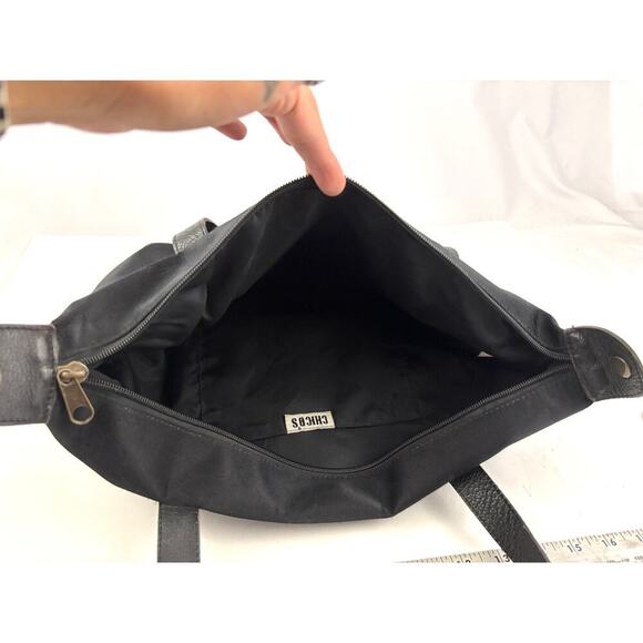 VTG Chico's Nylon Large Black Tote Bag 1990s Y2K - Picture 15 of 16